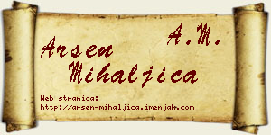 Arsen Mihaljica vizit kartica